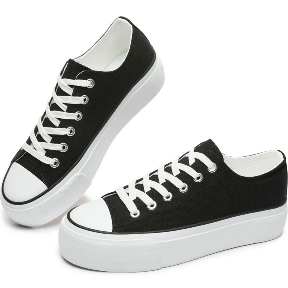 Obtaom Platform Fashion Women's Low Top Canvas Sneakers